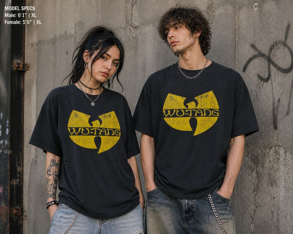 XL Wu-tang Clan T Shirt YELLOW FRONT LOGO Rap Tee cotton men unisex XL 90s  y2k